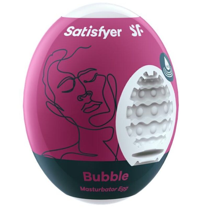 Satisfyer Eggs - Egg Bubble Masturbator from Hydro-Active Material, Pleasant Textures, No Lubricant Needed