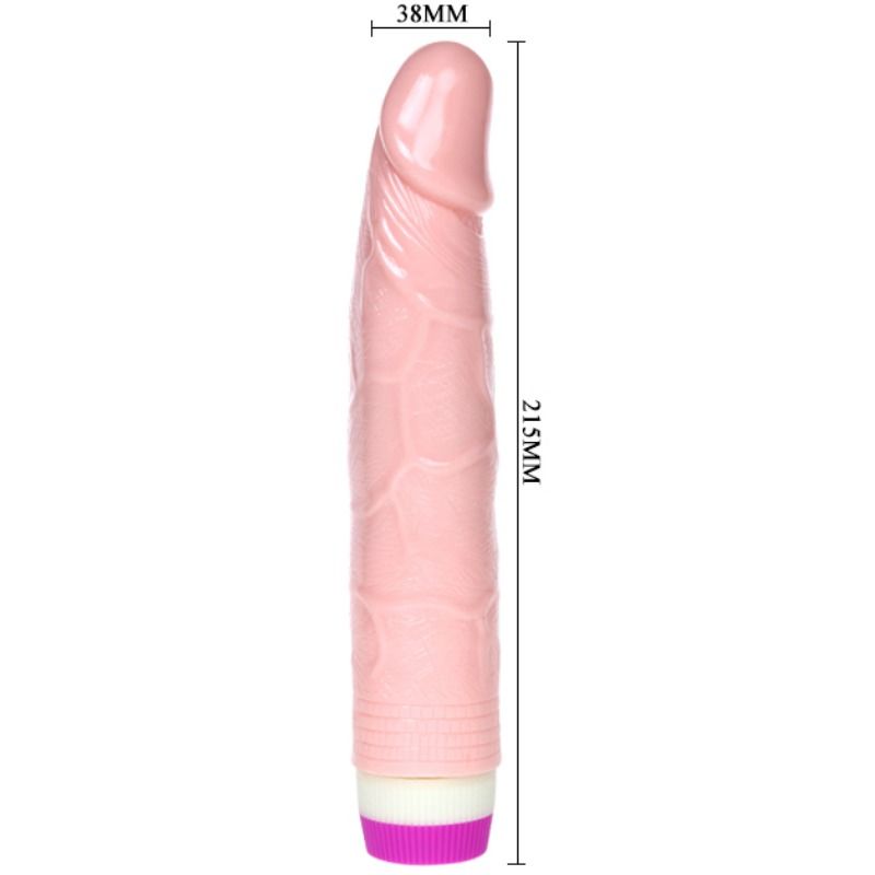 Baile Vibrators - Realistic Vibrator For Beginners Flesh 21.5 cm, Multispeed, PVC and ABS Material