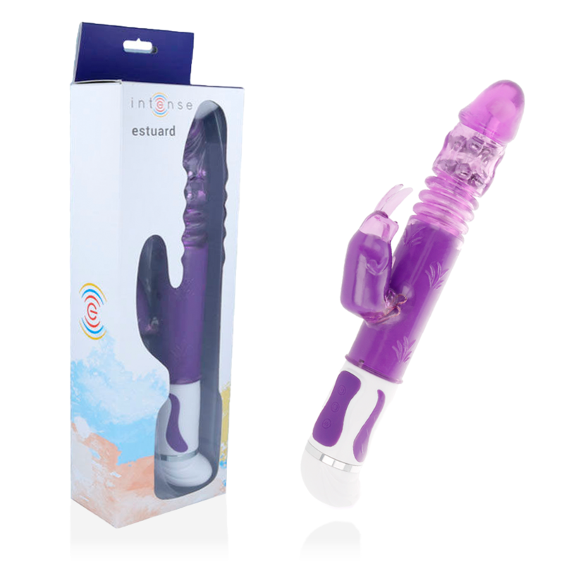 Intense Vibrator Estuard Purple Rabbit, 12 Vibration Modes and 4 Rotation Modes, Intense Couples Toys