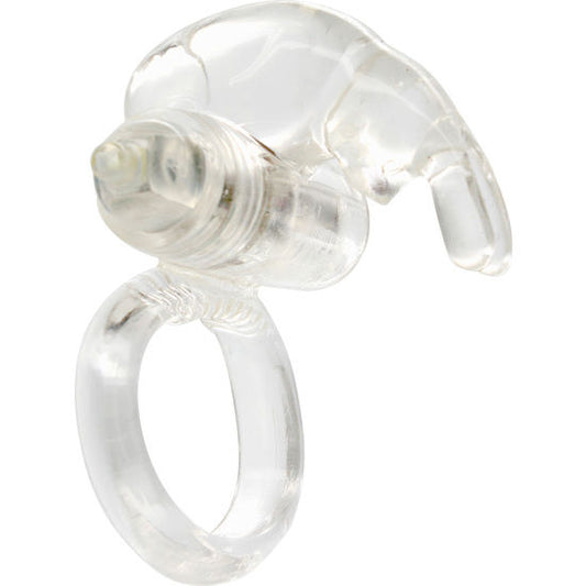 Seven Creations - Transparent Silicone Cockring, Clitoris Stimulation Ring and Vaginal Stimulator, Flexible, with Switch