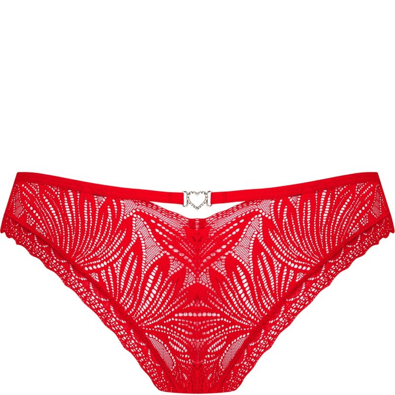 Obsessive Last Chance - Chilisa Cutout Lace Panties, Red, M/L