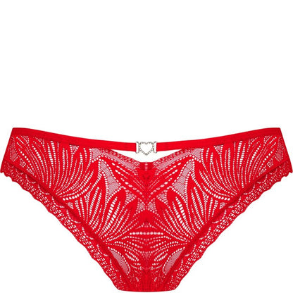 Obsessive Last Chance - Chilisa Cutout Lace Panties, Red, M/L