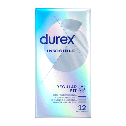 Durex - Invisible Extra Thin 12 Units - Ultra-Thin Condoms for Maximum Sensitivity