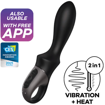 Satisfyer Heat Climax Anal Vibrator App - Anal Vibrator with Heating and App Control, Black