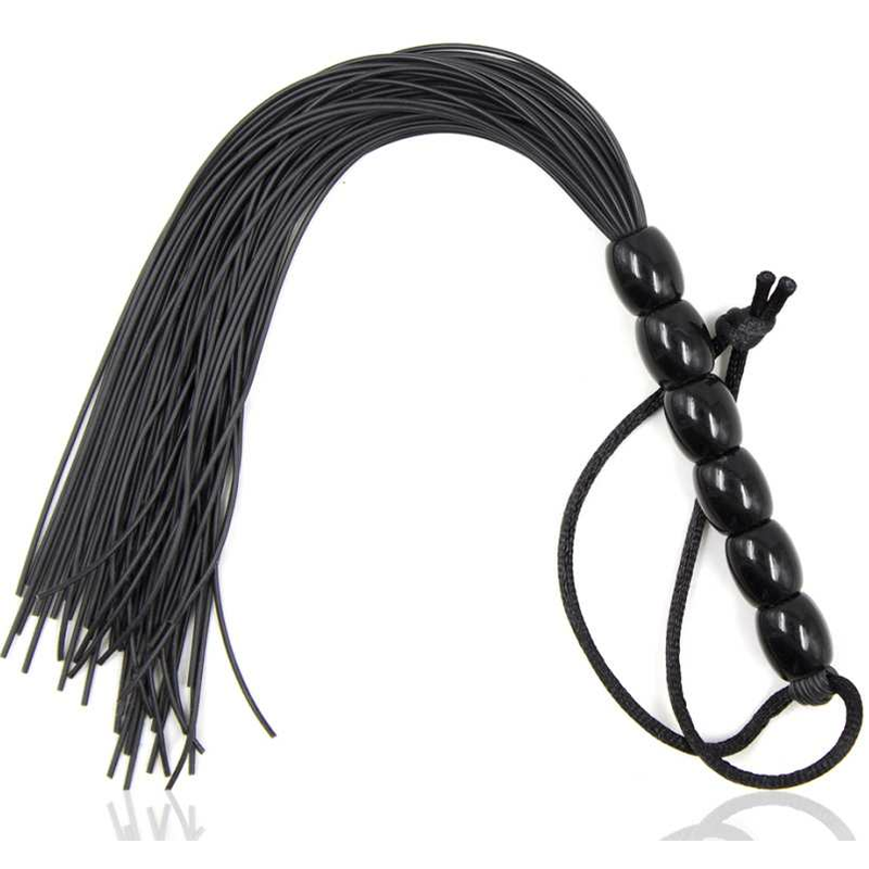 Ohmama Fetish - Flogger With Ribbed Silicone Handle, 22 cm, BDSM