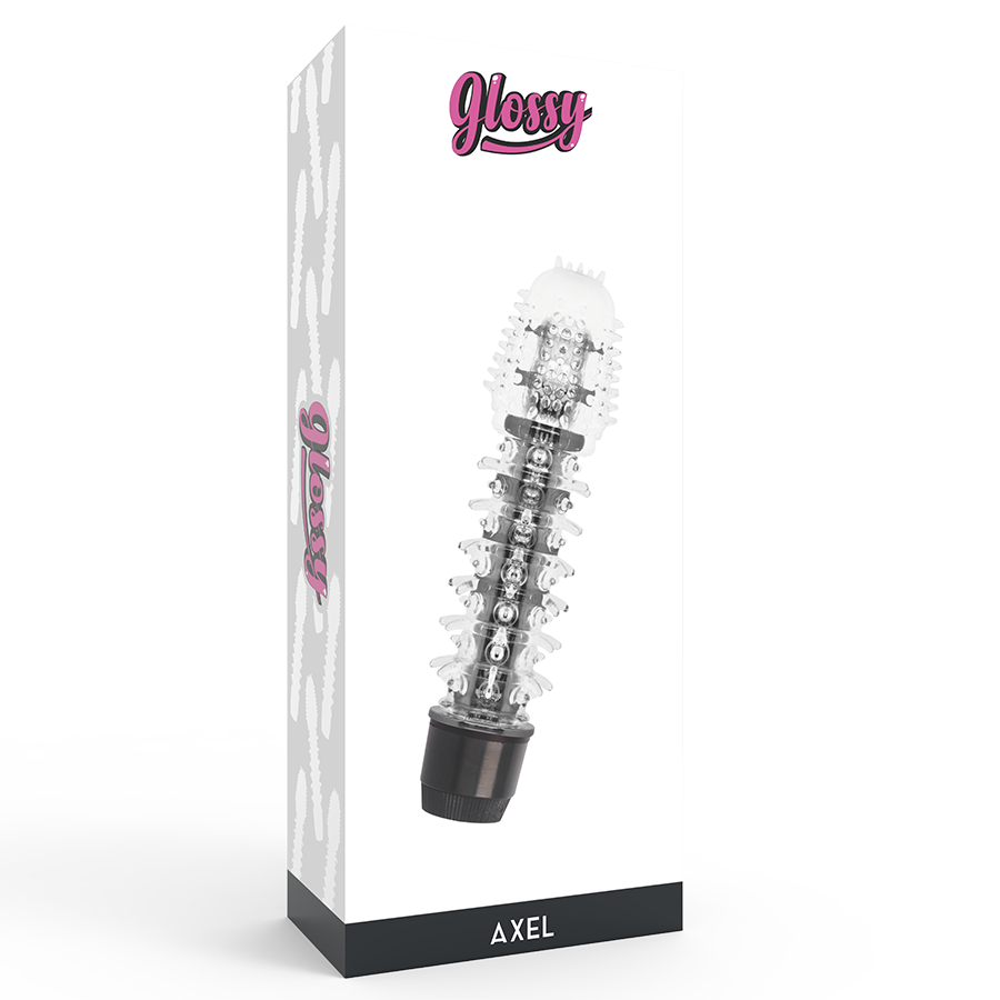 Glossy - Axel Vibrator Black, Powerful Vibrations, Made of TPE Platinum, 14cm, Works with 2 AAA Batteries