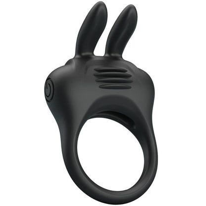 Pretty Love - Davion Davion Rabbit Vibrator Ring with Clitoris Stimulation Function, Black