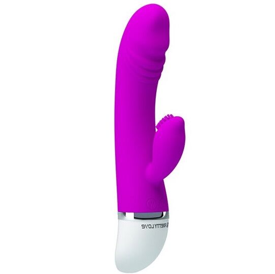 Pretty Love Flirtation - David Rabbit Vibrator, 30 Vibration Modes, High Quality Silicone, 18.5cm x 3.5cm, Purple