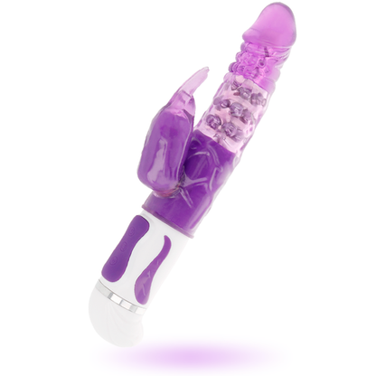 Intense Purple Rabbit Guppy Vibrator, 12 Vibration Modes and 4 Rotation Modes, Intense Couples Toys