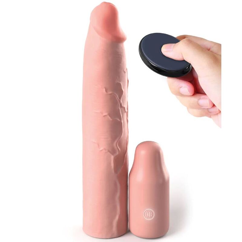 Fantasy X-Tensions 9" Penis Extender Sleeve + Anal Plug Remote Control Silicone Elite Vibrator