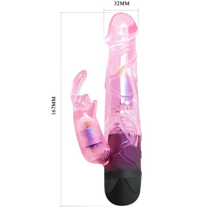 Baile Vibrators - Give Your Lover Pink Rabbit Vibrator, 10 Vibration Functions, TPR Material, Waterproof, 2AAA Batteries