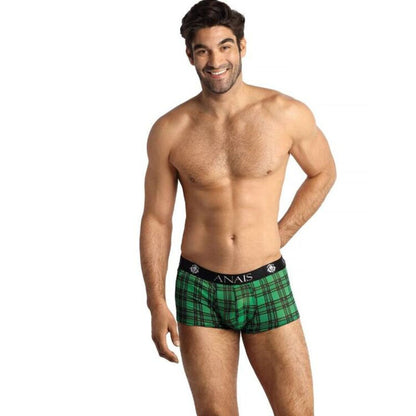 Anais Men's Boxer &amp; Brief - Magic Boxer M, Sexy Soft Lycra Plaid Pattern Green &amp; Black Underpants