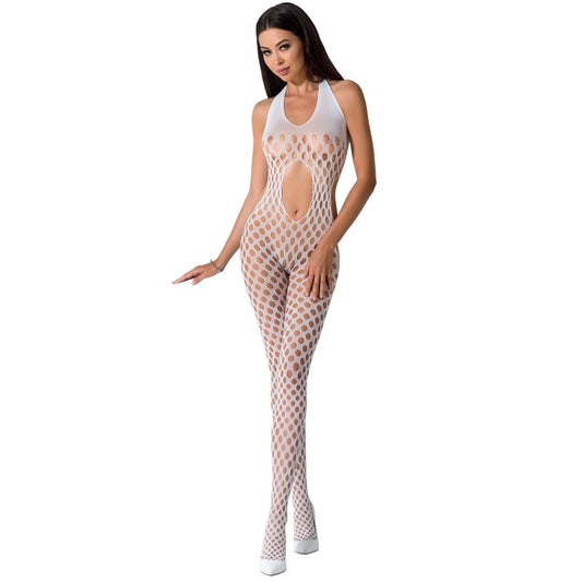 Passion Woman Bodystockings - White Bodystocking Model BS065, Sensual Lace and Transparencies, One Size