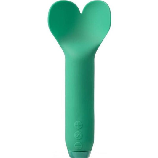 Je Joue - Amour Bullet Emerald Green, Heart Shape Compact Vibrator, 5 Speeds and 7 Patterns, Water Resistant, USB Rechargeable, Dimensions: 137.6mm x 55mm x 25mm