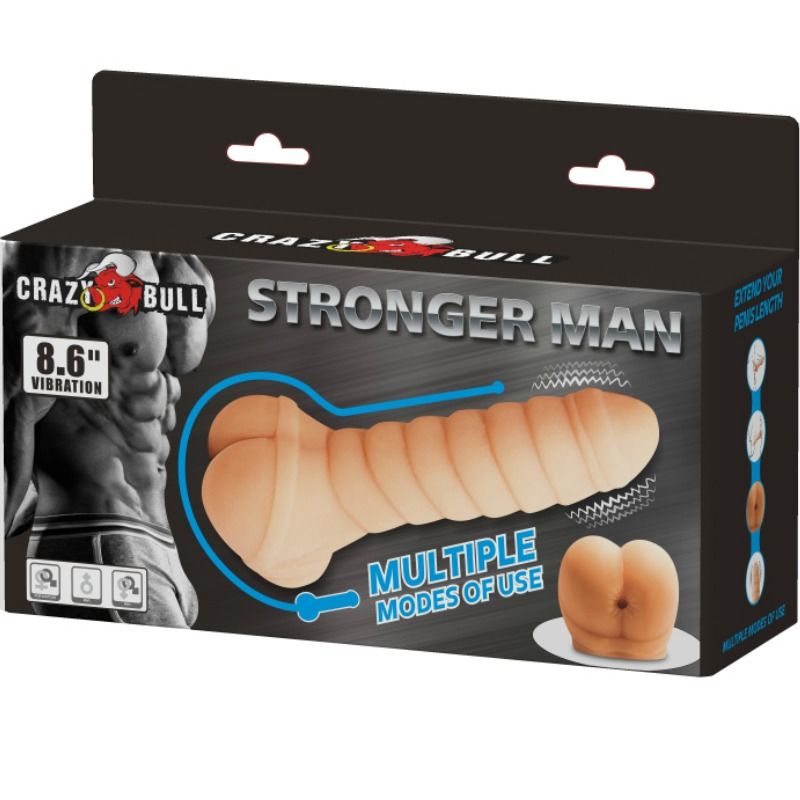 Crazy Bull - Multifunctional Penis with Strong Vibrations, Total Length 21.8 cm