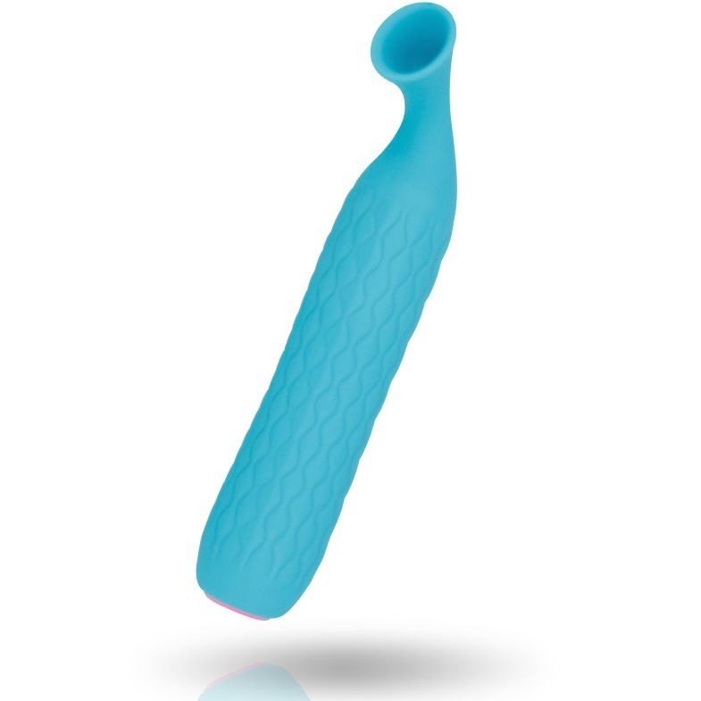 Inspire Suction - Saige Turquoise Suction Stimulator, Dimensions: 14.6 cm (total length), 2.9 cm (diameter), Material: Silicone, Submersible, Rechargeable, 1 Year Warranty