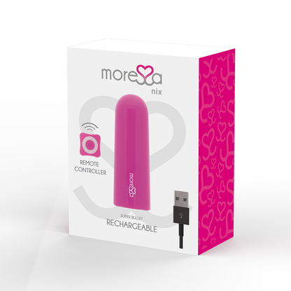 Moressa - Nix Remote Control Bullet Pink, 7 Vibration Modes, Rechargeable, Medical Silicone, Waterproof, Dimensions: 77 x 28 mm