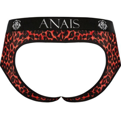 Anais Men - Tribal Jock Bikini S (Red Soft Microfiber Animal Print Bikini Bottoms)