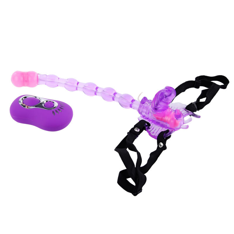 Baile Stimulating - Butterfly Vibrator with Strap, 7 Vibration Functions, Purple