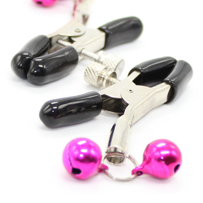 Ohmama Fetish - Pink Nipple Clamps With Jeweled Bells