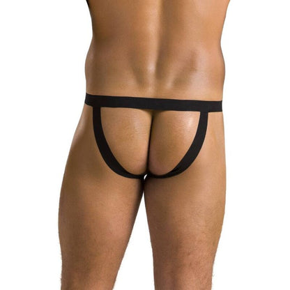 Passion Men - 044 Ben Black L/XL Open Brief, Stylish Polyurethane and Polyester Briefs, Made in EU