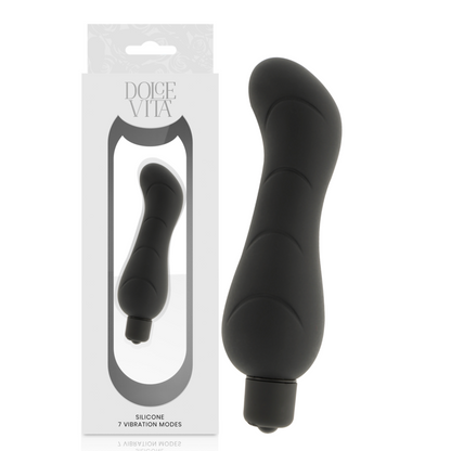 Dolce Vita - Black Silicone G-Spot Vibrator, Hygienic Material, Soft Texture, Water Resistant