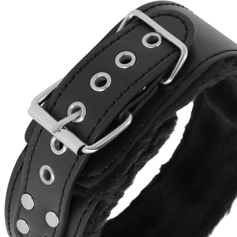 Darkness Bondage - Neoprene &amp; Puleather Titanium Chain Padded Collar, BDSM