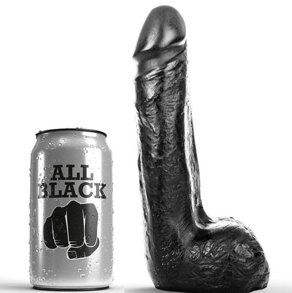 All Black-  Dildo Realist Negru Moale 20 Cm