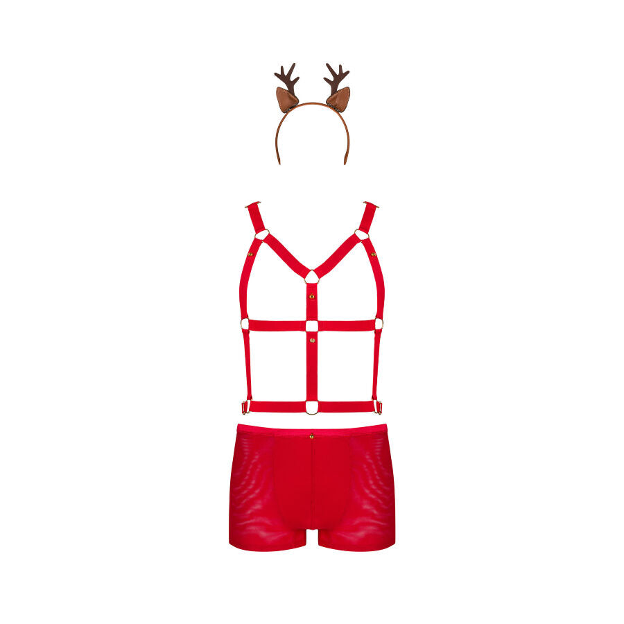 Obsessive Xmas - Mr. Reindy Set Harness, Panties and Reindeer Ears, L/XL