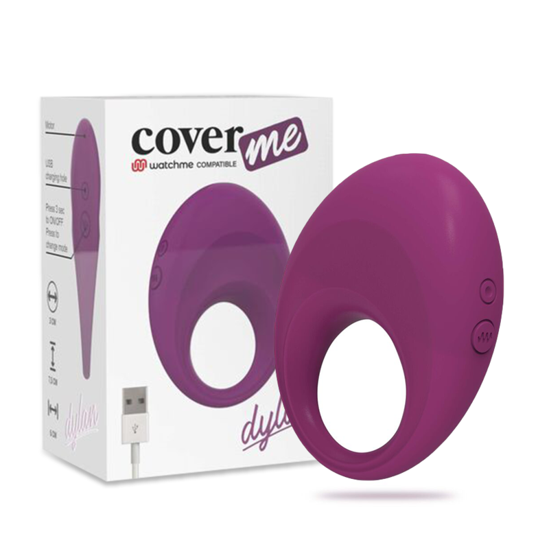 Coverme - Dylan Rechargeable Ring with 10 Vibration Modes, Medical Silicone, Compatible with Watchme Wireless Technology