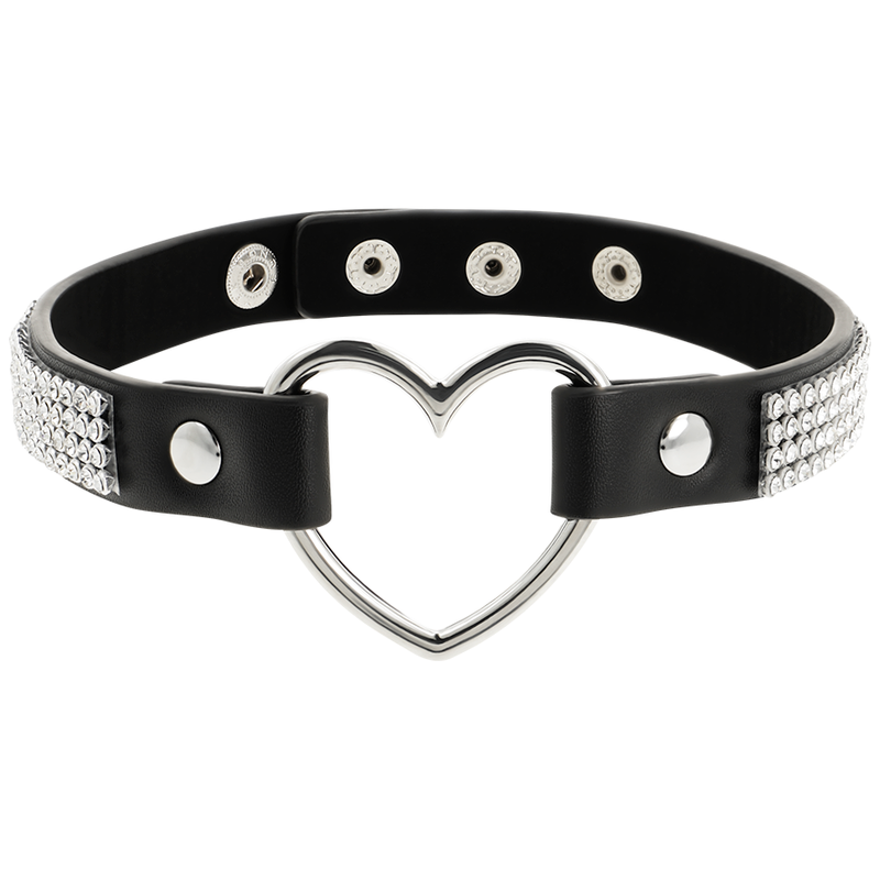 Coquette Accessories - Heart Vegan Leather Choker (Dimensions: 390mm L x 17mm W)