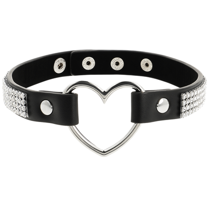 Coquette Accessories - Heart Vegan Leather Choker (Dimensions: 390mm L x 17mm W)