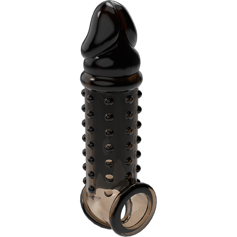 VirilXL - V11 Black Penis Extender and Sheath, 13.5cm Extra Length, 33% Added Width, Textured, Extends Ejaculation