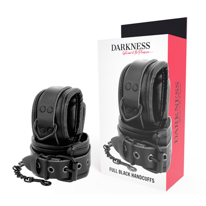 Darkness Bondage - Adjustable Black Leather Handcuffs