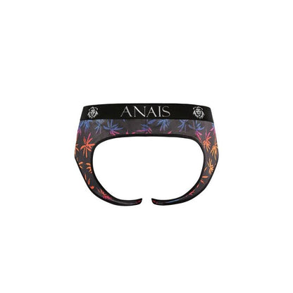 Anais Men - Chill Jock Bikini XL - Open Buttock Bikini Briefs, Black Tulle, Holiday Palms, XL