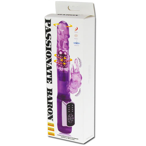 Baile Rotations - Ly-Baile US Rabbit Passion Baron Vibrator with Metal Balls and Rotation Features, 23cm total length x 3.5cm width 