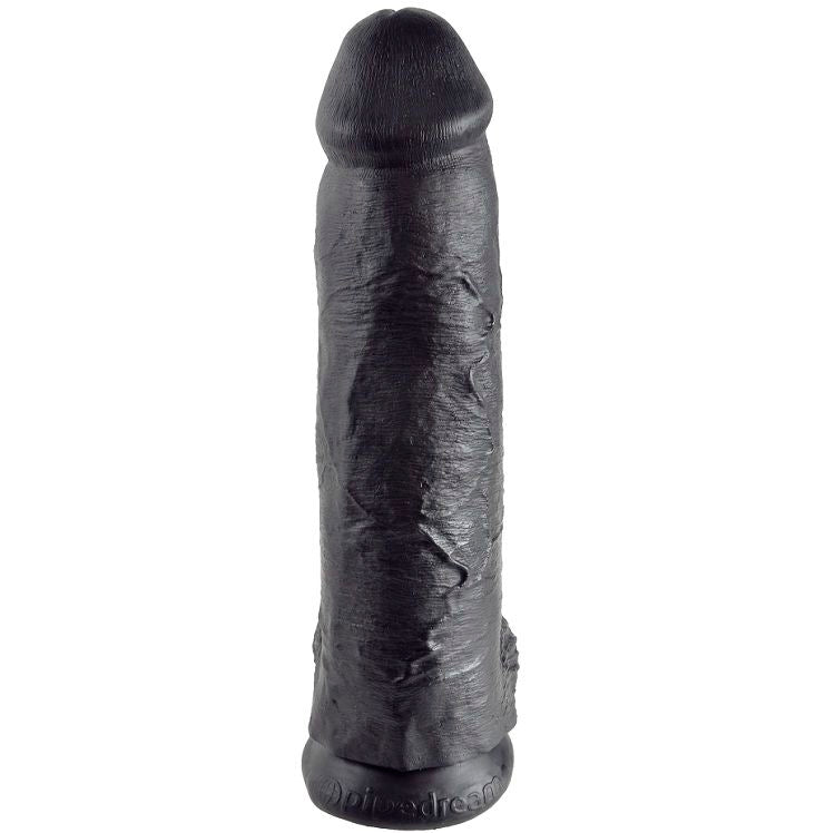 King Cock- Penis De 12" Negru Cu Bile 30.48 Cm