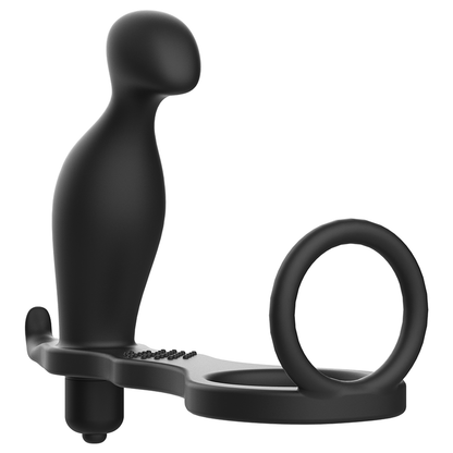 Addicted Toys-Dop Anal Cu Inel Negru Din Silicon 12 Cm