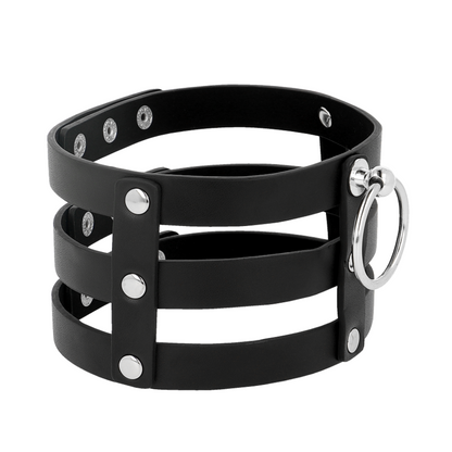 Coquette Accessories - Vegan Leather Choker Adjustable Size 380mm x 65mm Fetish Style