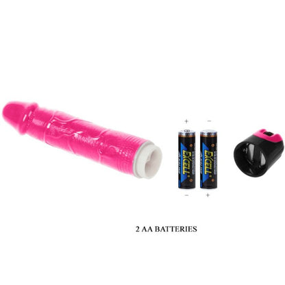 Baile Vibrators - Pink Glitter Dildo, Powerful Multispeed Vibrations, Material: TPR, Batteries: 2AA, Measurements: See Picture, Recommended with Lubricant