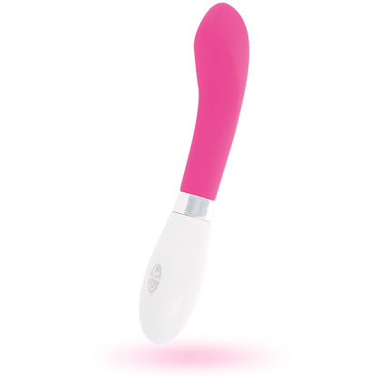 Glossy - John Pink Vibrator, Curved Vibrator with 10 Functions, Total Length 12cm, Silicone Material, Works with 2 AAA Batteries