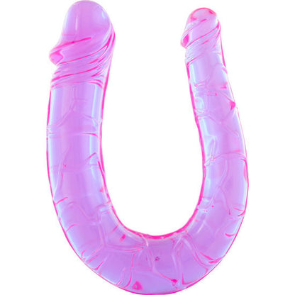 Seven Creations - Mini Twin Head Dildo with Vibrator, 20 cm x 4 cm, Purple Jelly