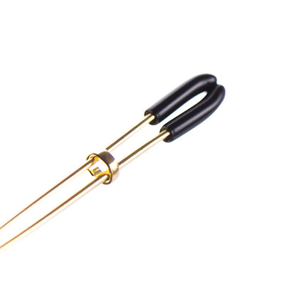 Ohmama Fetish - Gold Nipple Clamps With Jewel Pendant