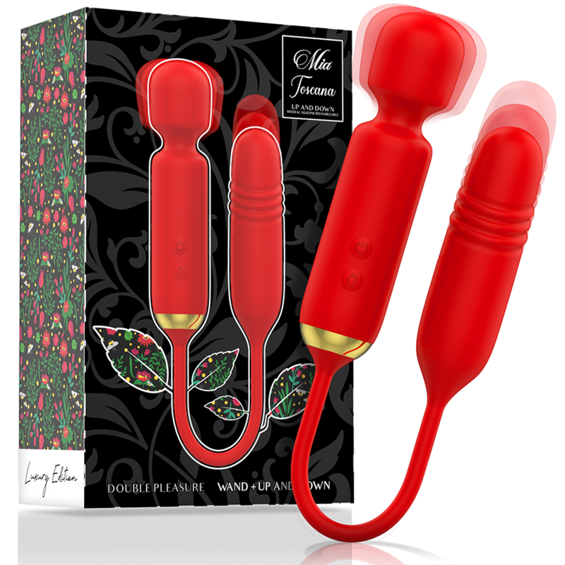 Mia - Toscana Toscana Dual Pleasure Wand + Up and Down, Rechargeable Vibrator, Massage and Anal Pleasure, 10 Modes, IPX6