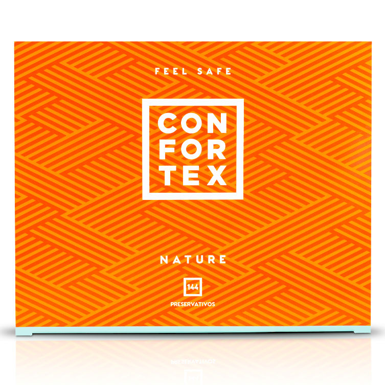 Confortex - Condoms Nature Box 144 Units - Superior Quality Latex, Marked CE0120