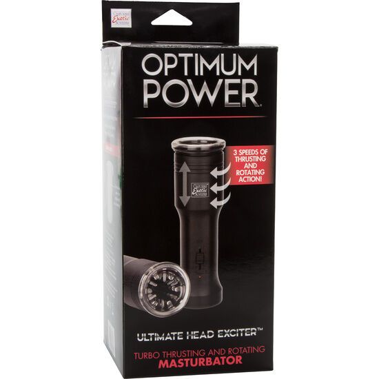 California Exotics - Male Masturbator Optimum Power Ultimate Head Exciter, 3 Speeds Thrusting and Rotating Action, Remote Control with LED Light, Standalone Design, Detachable Sleeve, Insertable Measurements: 8cm x 7cm