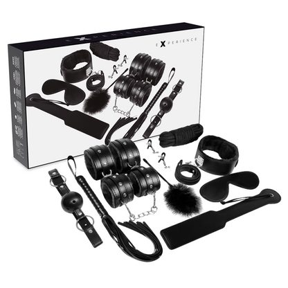 Experience - BDSM Fetish Kit Black Series, 11 Pieces of Synthetic Leather