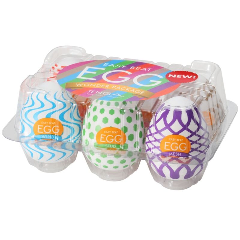 Tenga Wonder 6 Pack Stroker Eggs - Set of 6 Types of EGG Series Egg Masturbators