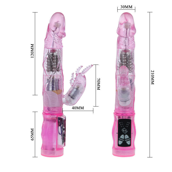 Baile Rotations - Purple Intimate Lover Rabbit Mini, 3 Function Vibrations and Rotations, Metal Beads, TPR