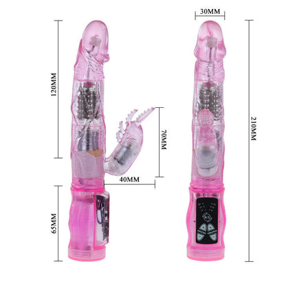 Baile Rotations - Purple Intimate Lover Rabbit Mini, 3 Function Vibrations and Rotations, Metal Beads, TPR